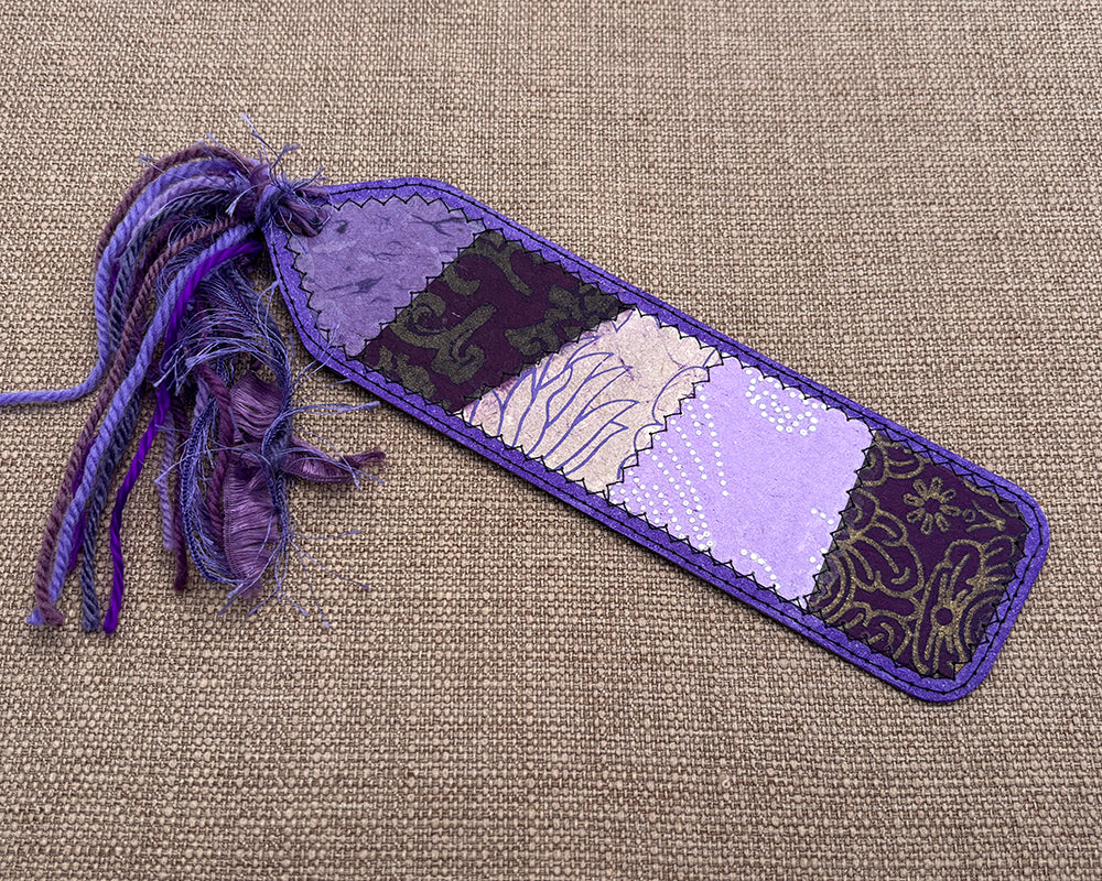 Patchwork Bookmark - Purple