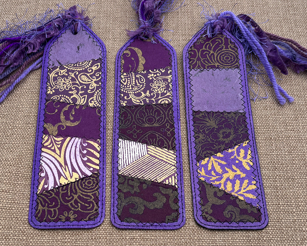 Patchwork Bookmark - Purple
