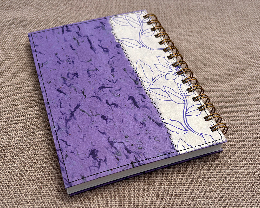 A5 Notebook Purple Flower