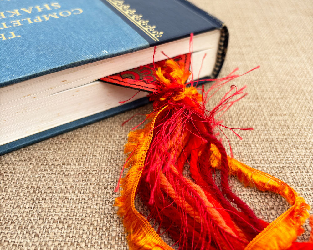 Patchwork Bookmark Red