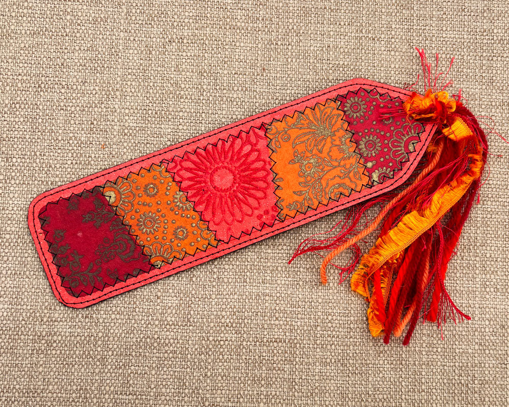 Patchwork Bookmark Red