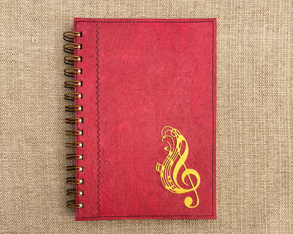 front cover of handmade music notebook