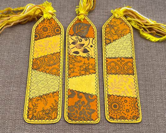 Patchwork Bookmark - Yellow